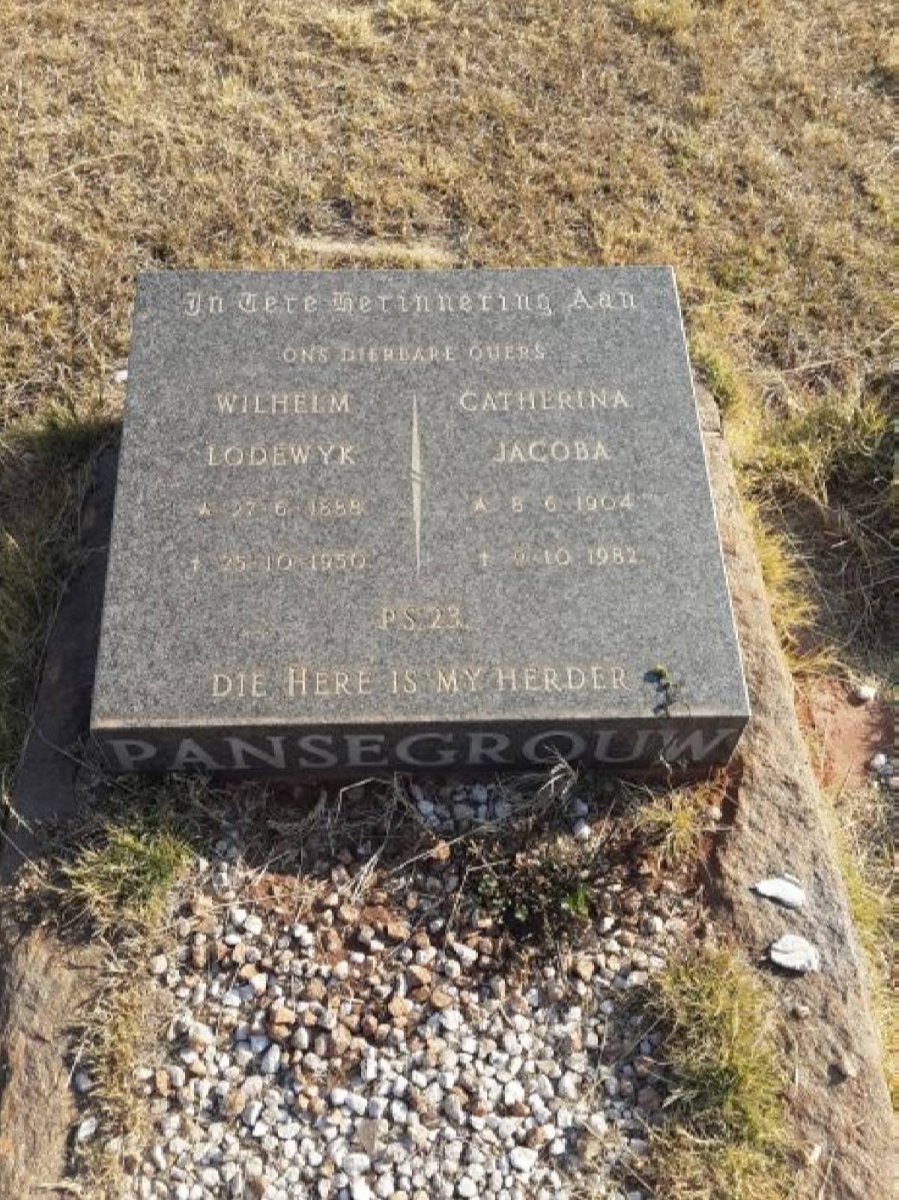 PANSEGROUW Wilhelm Lodewyk 1888-1950 &amp; Catherina Jacoba 1904-1982