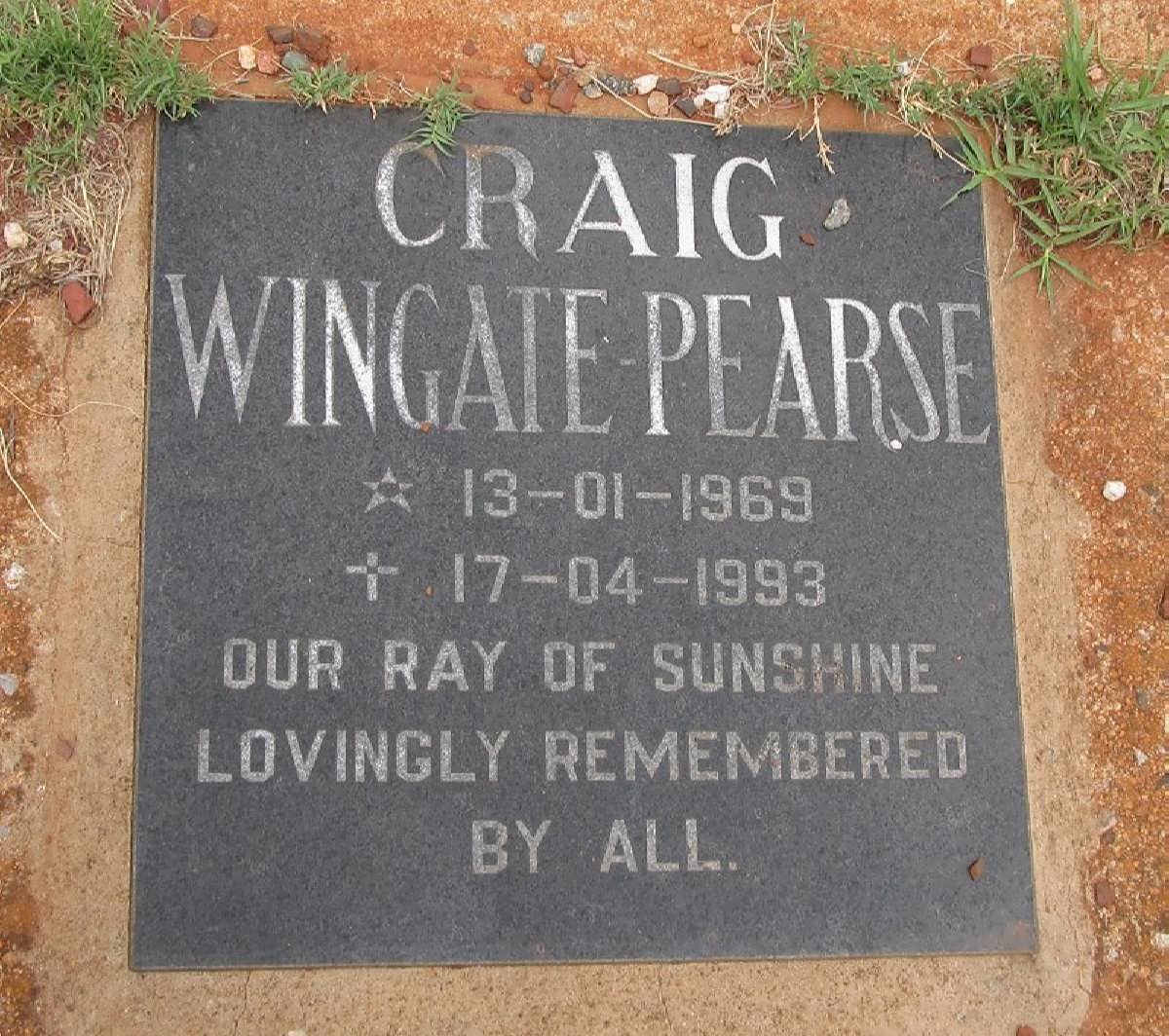 PEARSE Craig, WINGATE 1969-1993