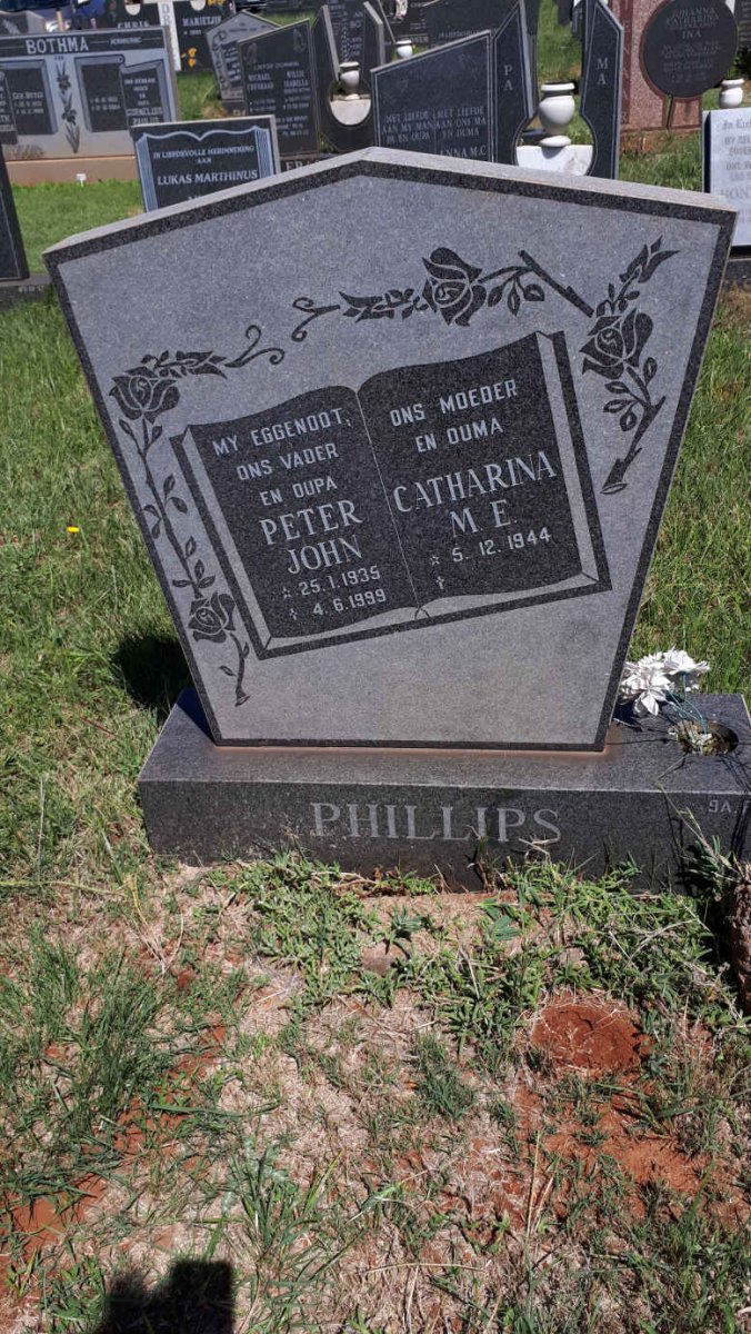 PHILLIPS Peter John 1935-1999 &amp; Catharina M.E. 1944-