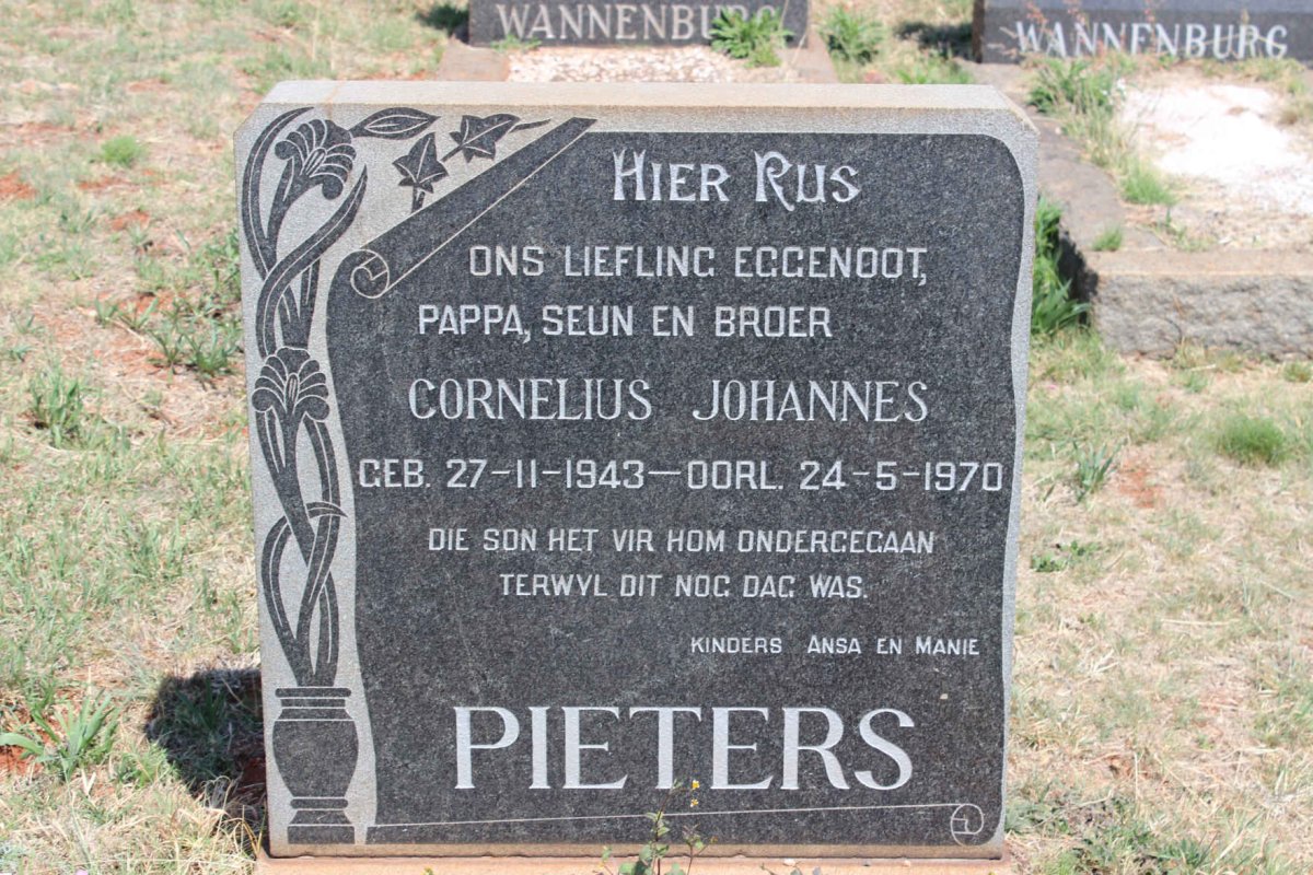 PIETERS Cornelius Johannes 1943-1970