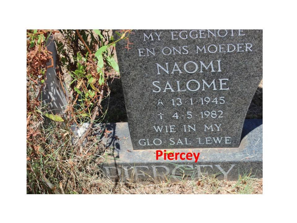 PIERCEY Naomi Salome 1945-1982