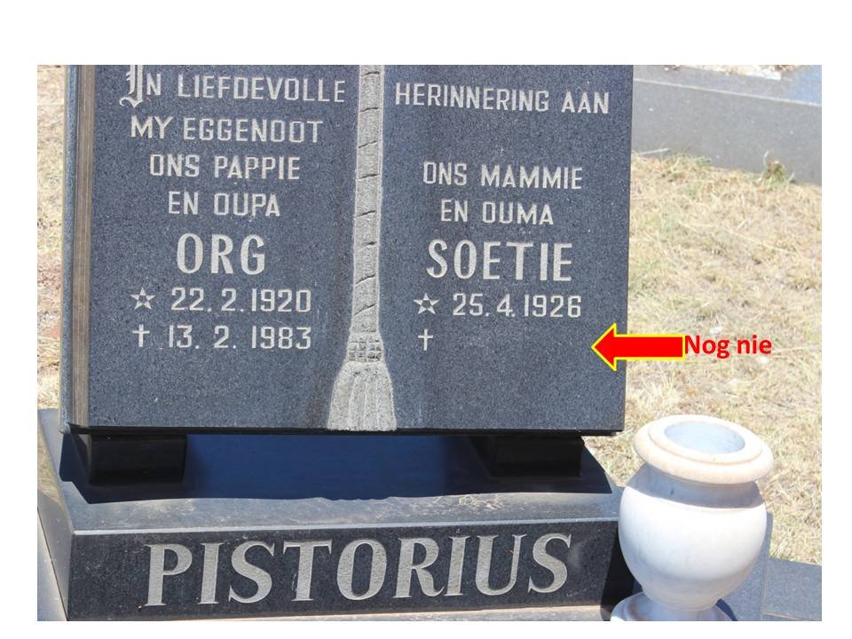 PISTORIUS G.F.J. 1920-1983 &amp; Soetie 1926-
