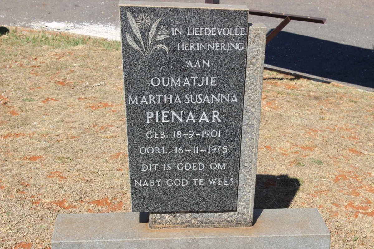 PIENAAR Martha Susanna 1901-1975
