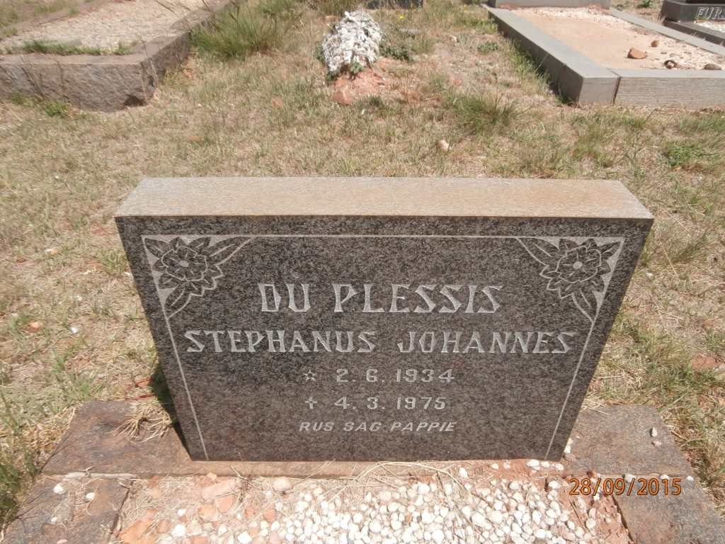 PLESSIS Stephanus Johannes, du 1934-1975