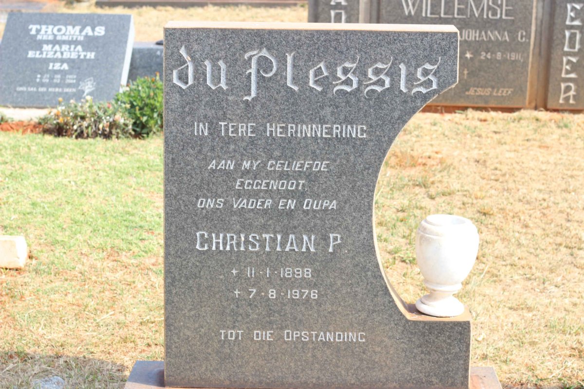 PLESSIS Christian P., du 1898-1976