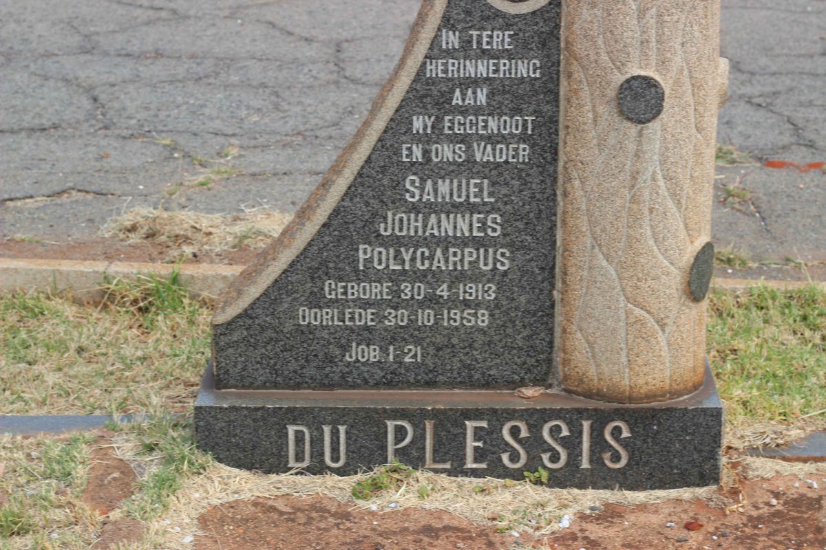 PLESSIS Samuel Johannes Polycarpus, du 1913-1958