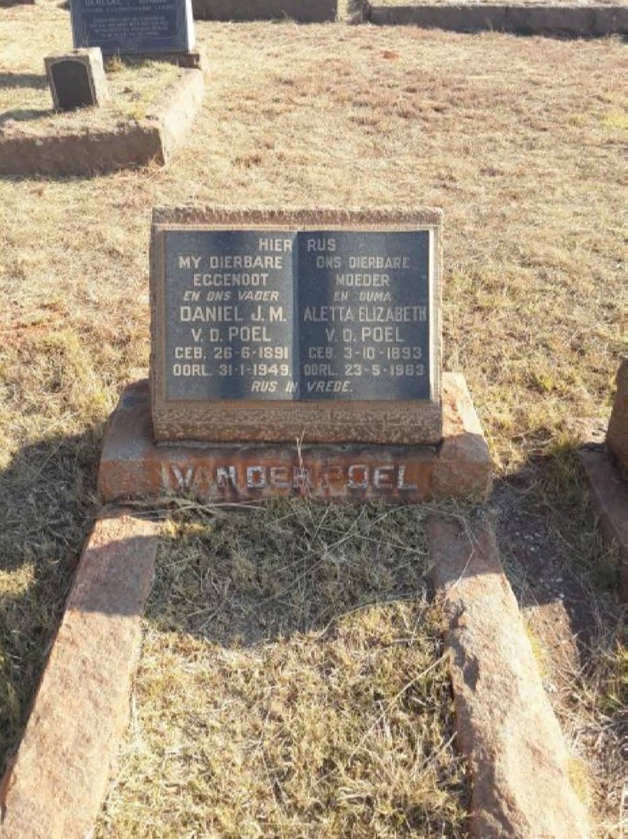 POEL Daniel J.M., van der 1891-1949 &amp; Aletta Elizabeth 1893-1963