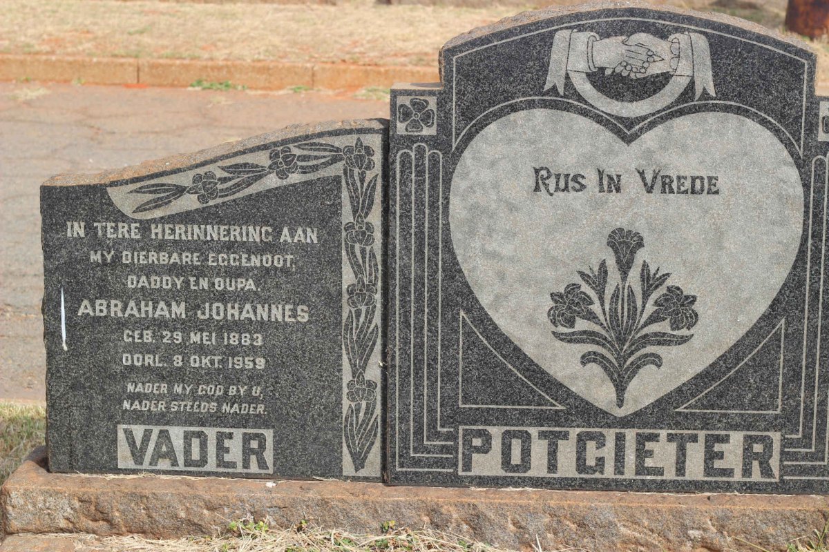 POTGIETER Abraham Johannes 1883-1959