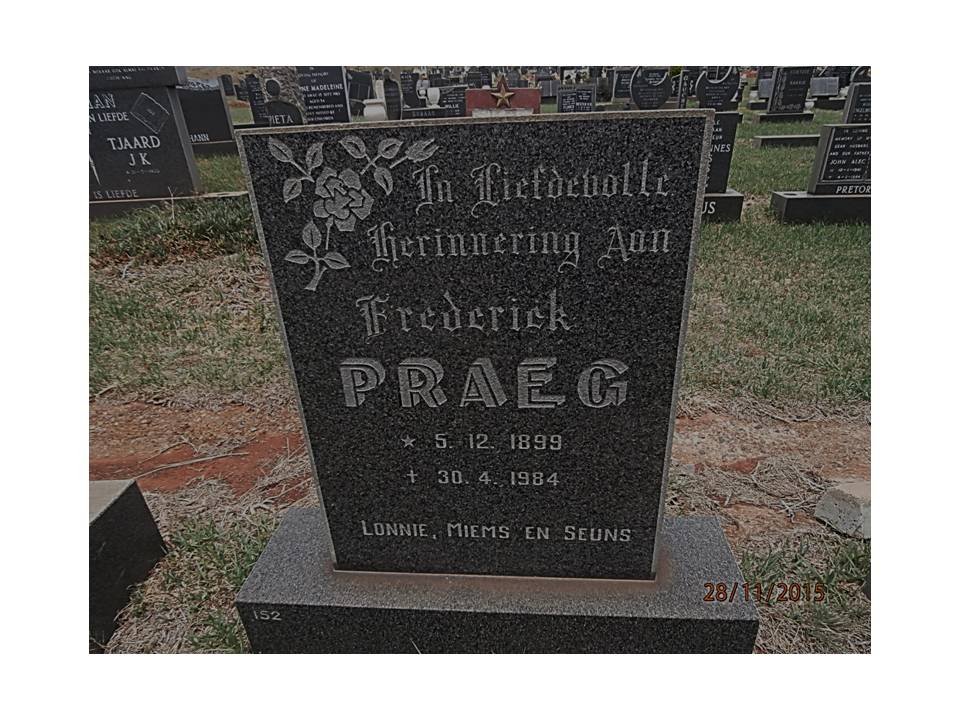 PRAEG Frederick 1899-1984