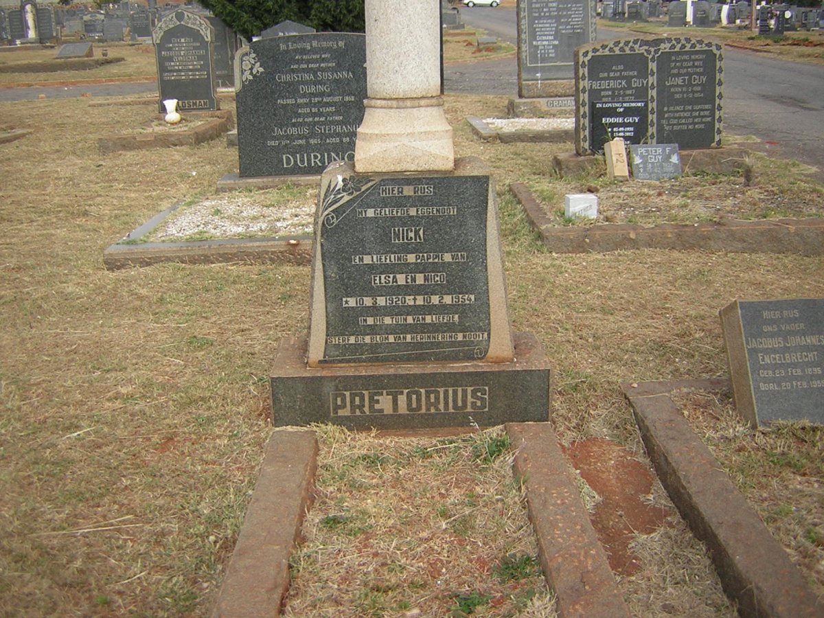 PRETORIUS Nick 1920-1954