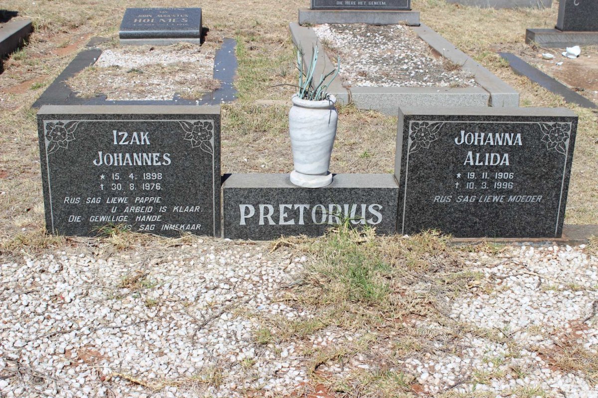 PRETORIUS Izak Johannes 1898-1976 &amp; Johanna Alida 1906-1996