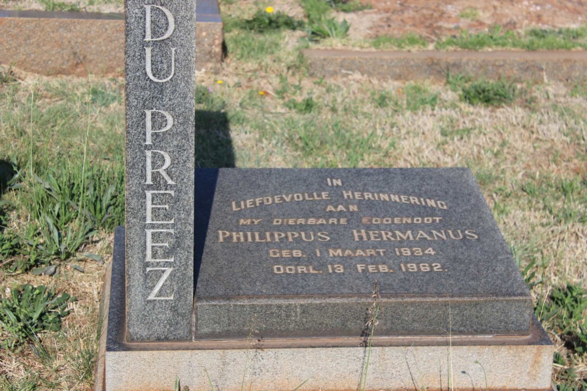 PREEZ Philippus Hermanus, du 1934-1962