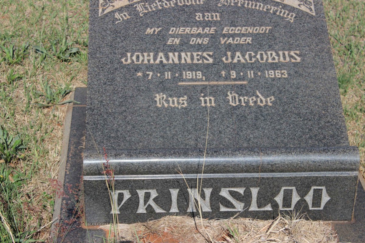 PRINSLOO Johannes Jacobus 1919-1963