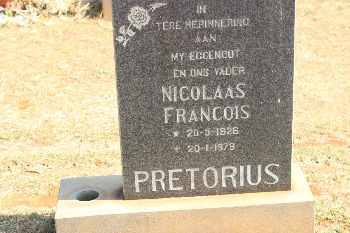 PRETORIUS Nicolaas Francois 1926-1979