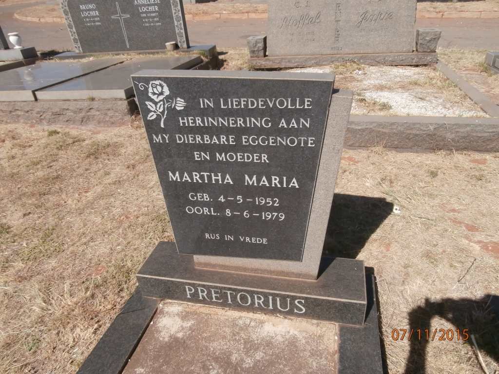 PRETORIUS Martha Maria 1952-1979