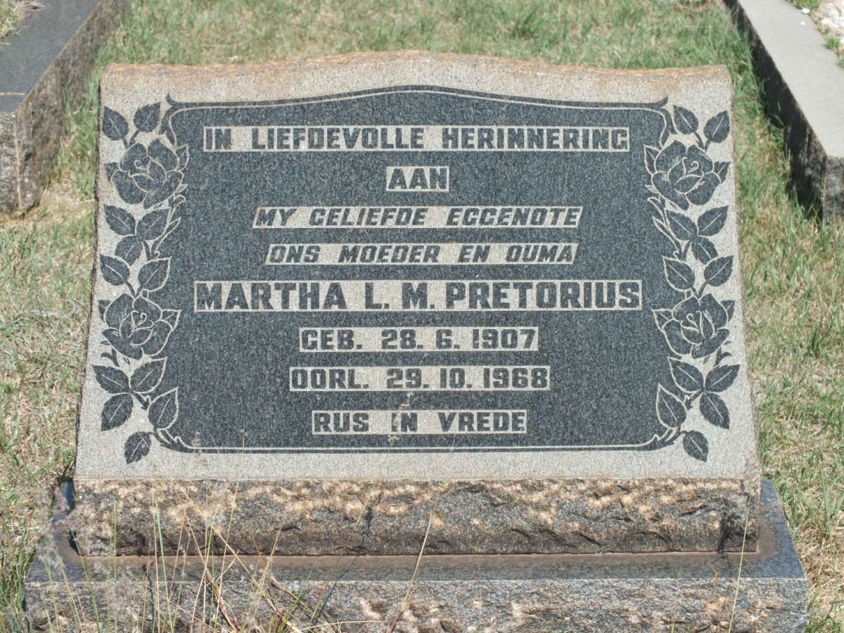 PRETORIUS Martha L.M. 1907-1968