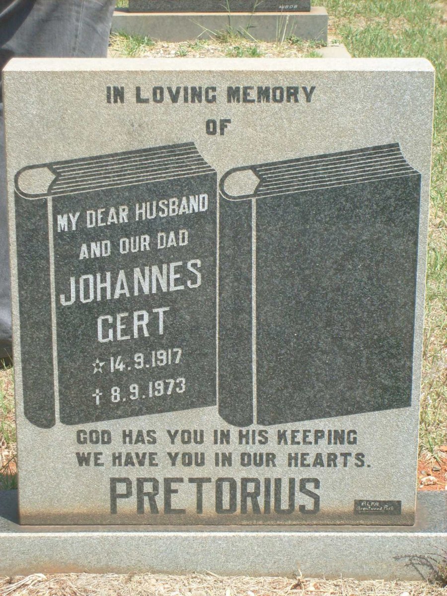 PRETORIUS Johannes Gert 1917-1973