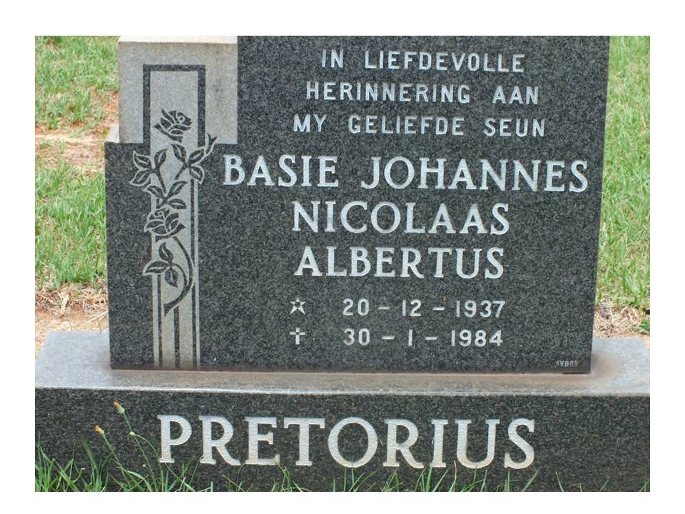 PRETORIUS Johannes Nicolaas Albertus 1937-1984