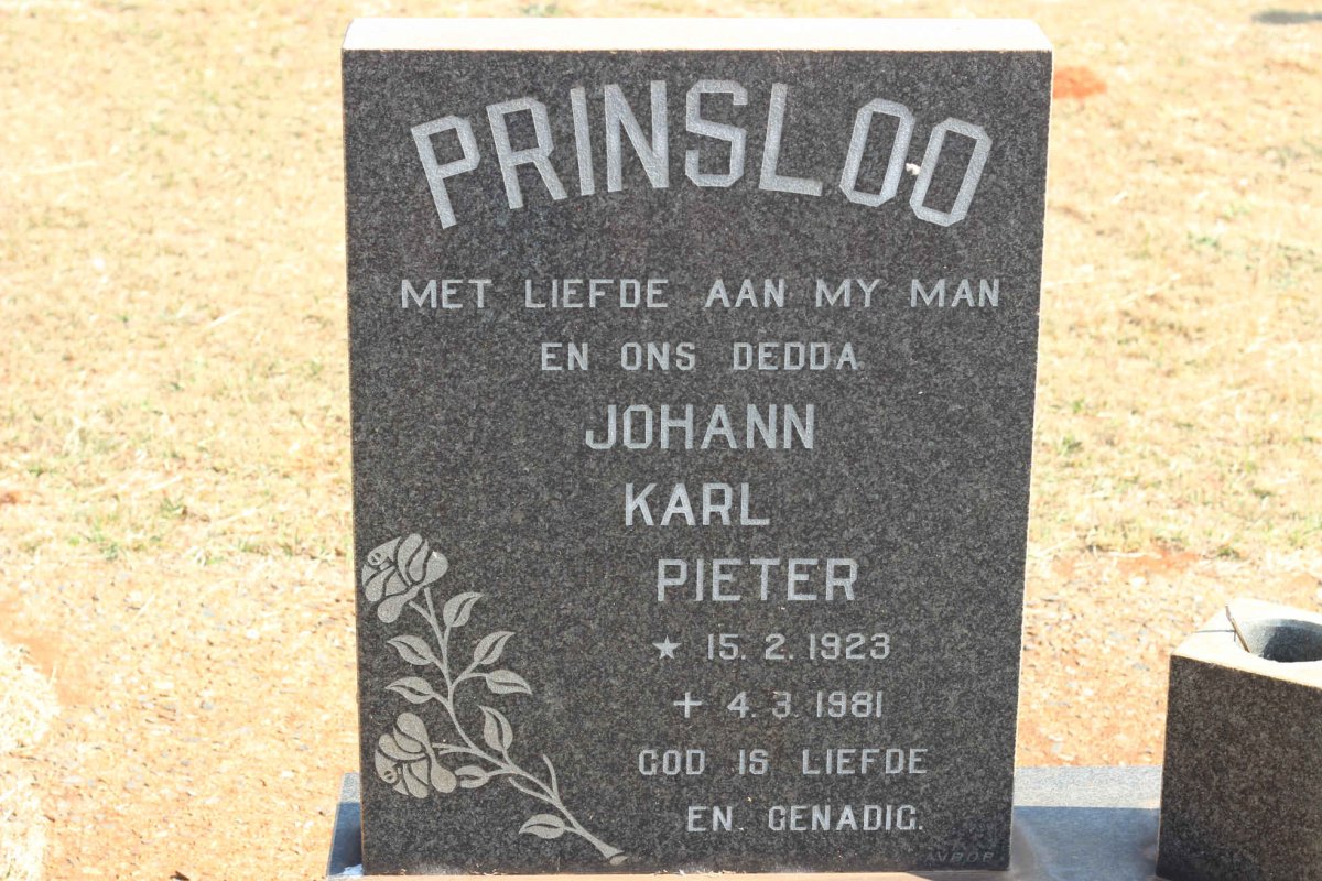 PRINSLOO Johann Karl Pieter 1923-1981