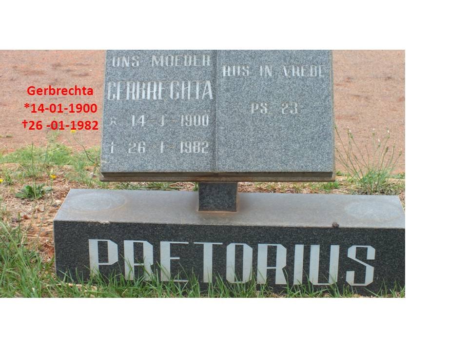 PRETORIUS Gerbrechta 1900-1982