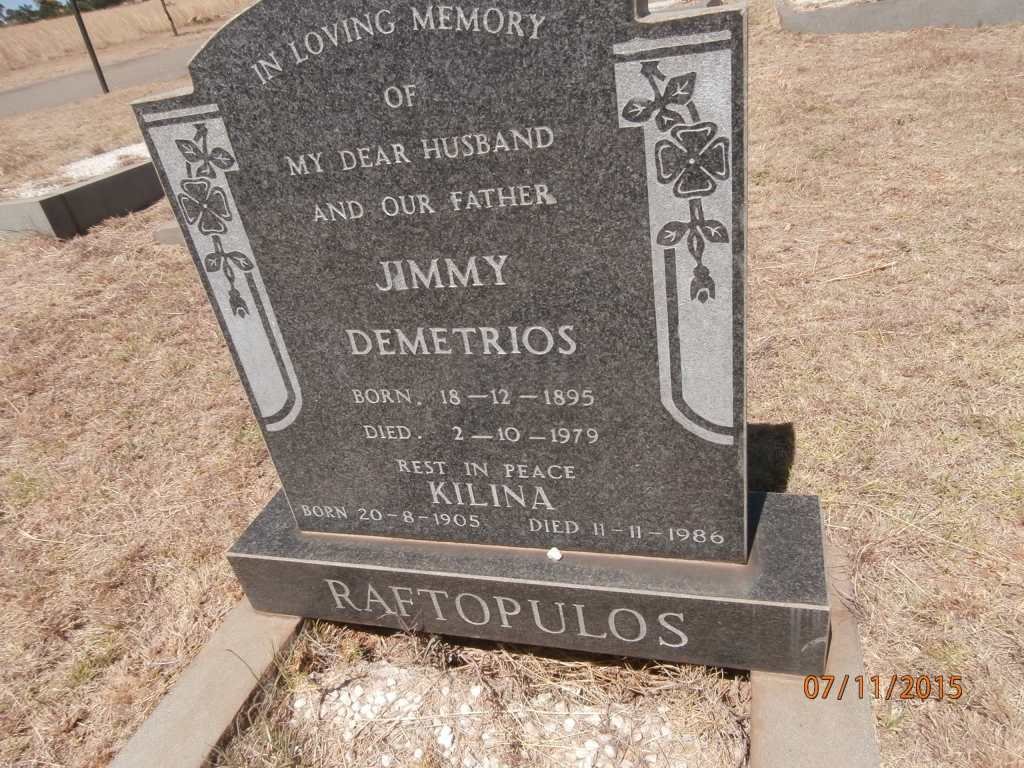 RAFTOPULOS Jimmy Demetrios 1895-1979 &amp; Kilina 1905-1986