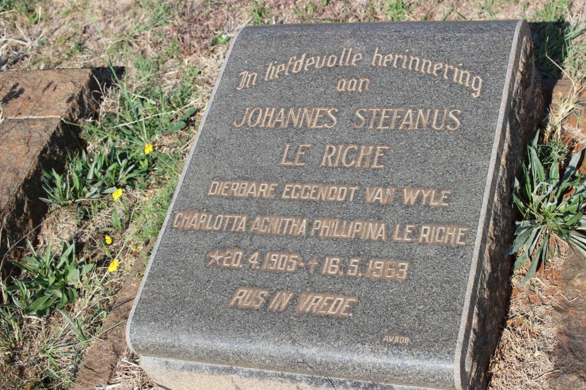 RICHE Johannes Stefanus, le 1905-1963