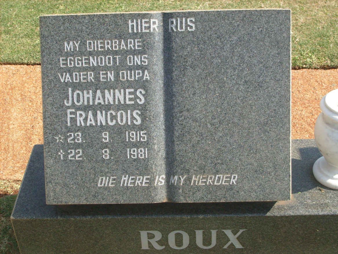 ROUX Johannes Francois 1915-1981