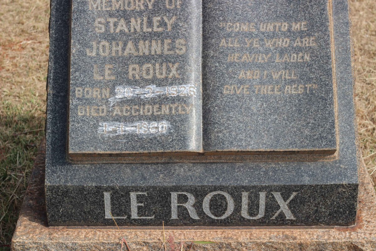 ROUX Stanley Johannes, le 1926-1980