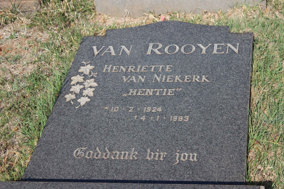ROOYEN Henriette van Niekerk, van  1924-1963