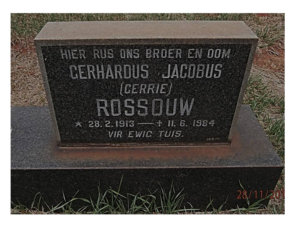 ROSSOUW Gerhardus Jacobus 1913-1984