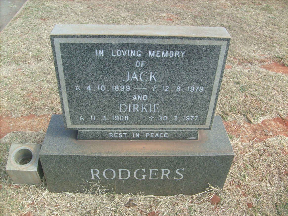 RODGERS Jack 1899-1979 &amp; Dirkie 1908-1977