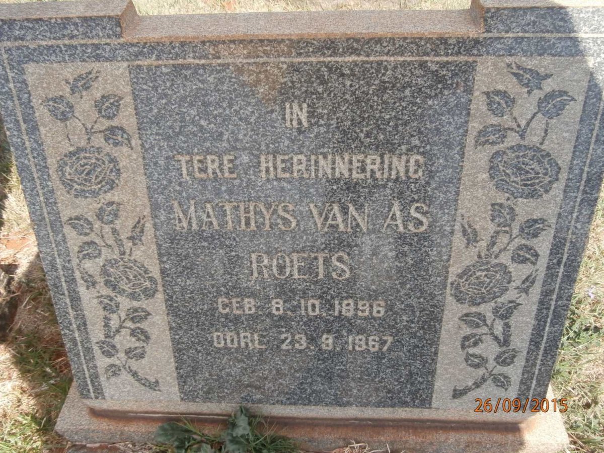 ROETS Mathys van As 1896-1967