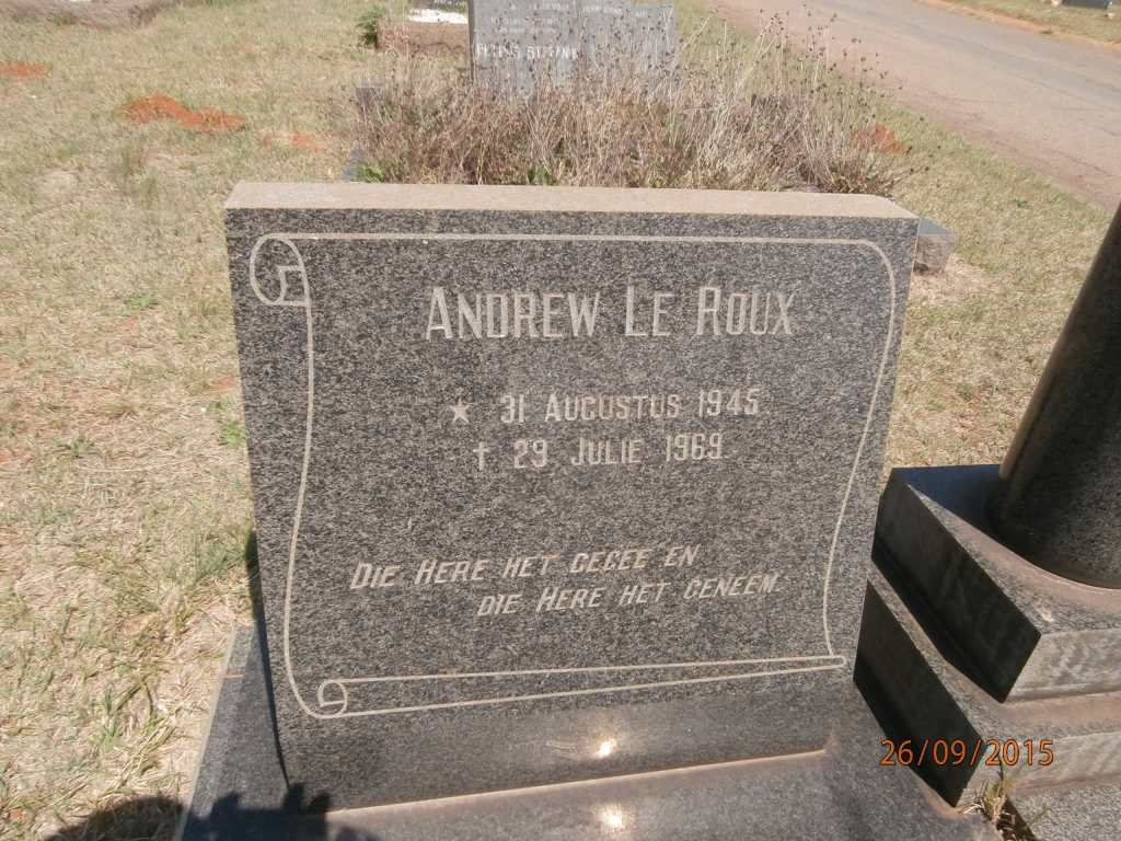 ROUX Andrew, le 1945-1969