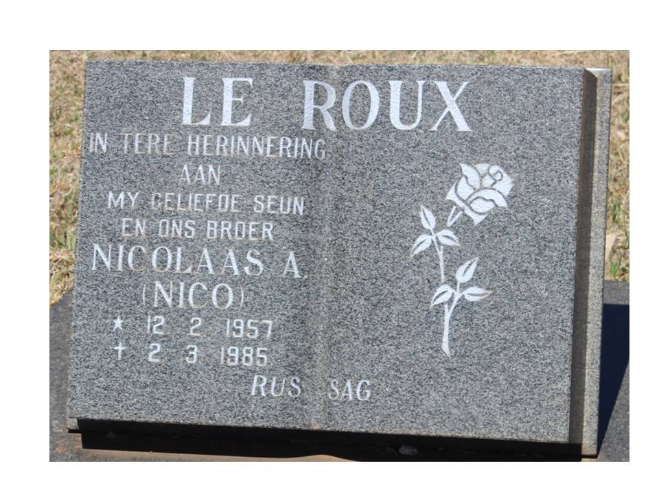 ROUX Nicolaas A., le 1957-1985