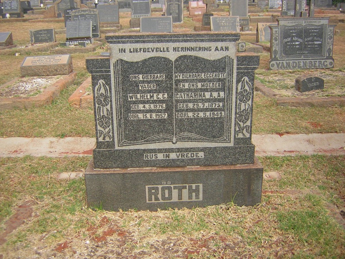RÖTH Wilhelm C.C. 1876-1957 &amp; Catharina A.A. 1875-1949