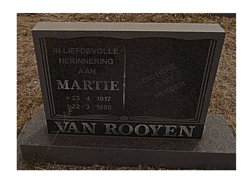 ROOYEN Martie, van 1917-1998
