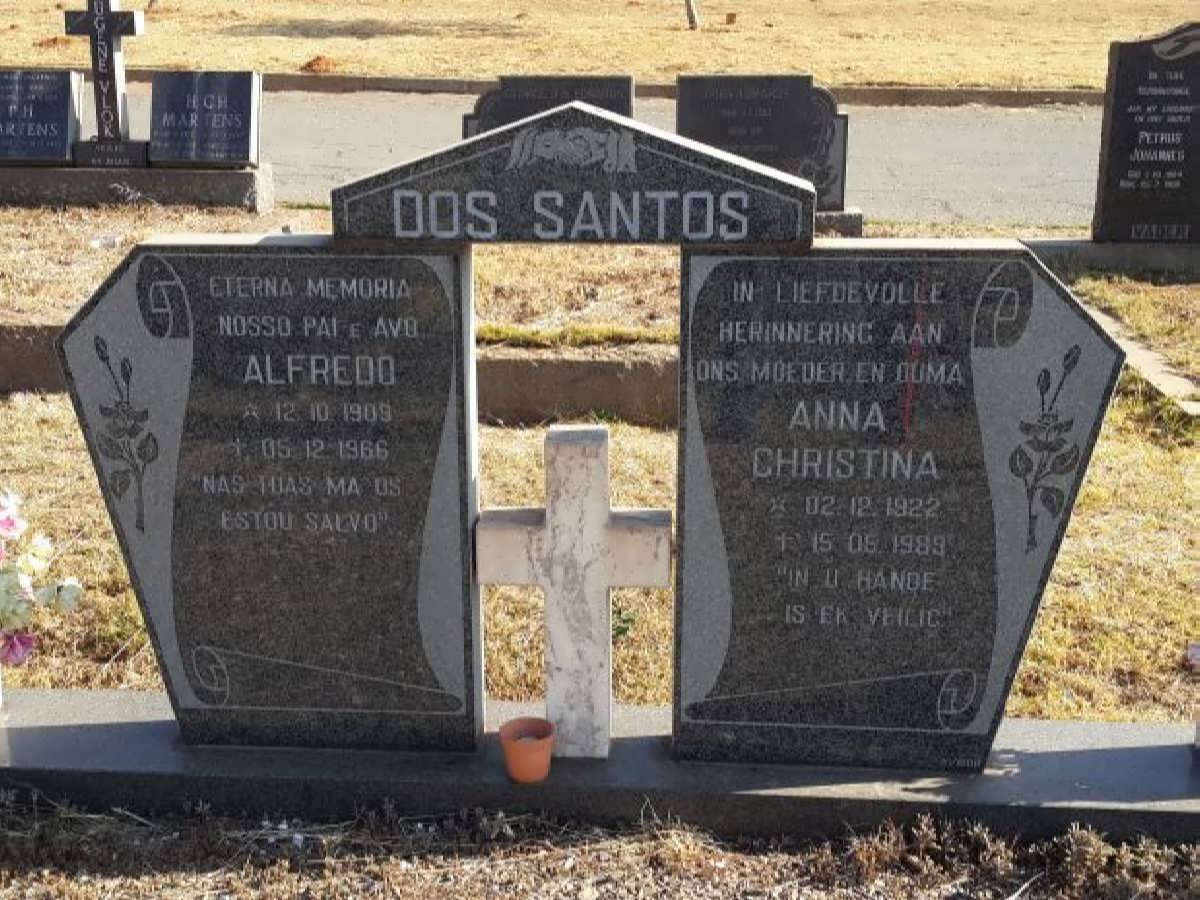 SANTOS Alfredo, dos 1909-1966 &amp; Anna Christina 1922-1989