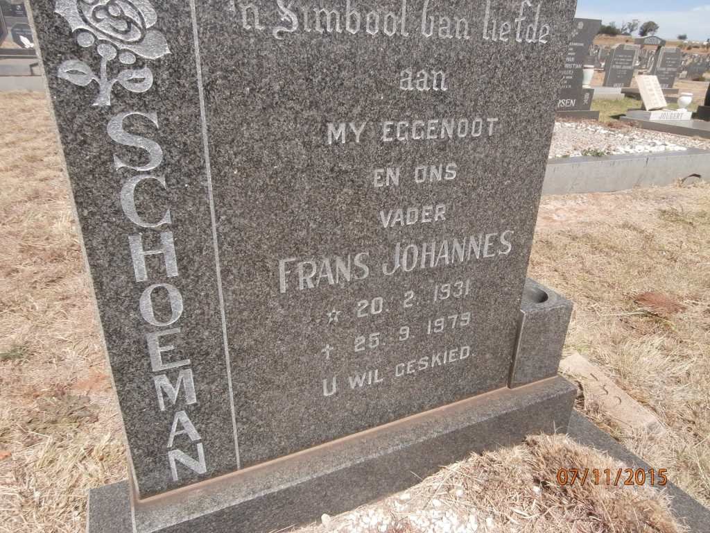 SCHOEMAN Frans Johannes 1931-1979