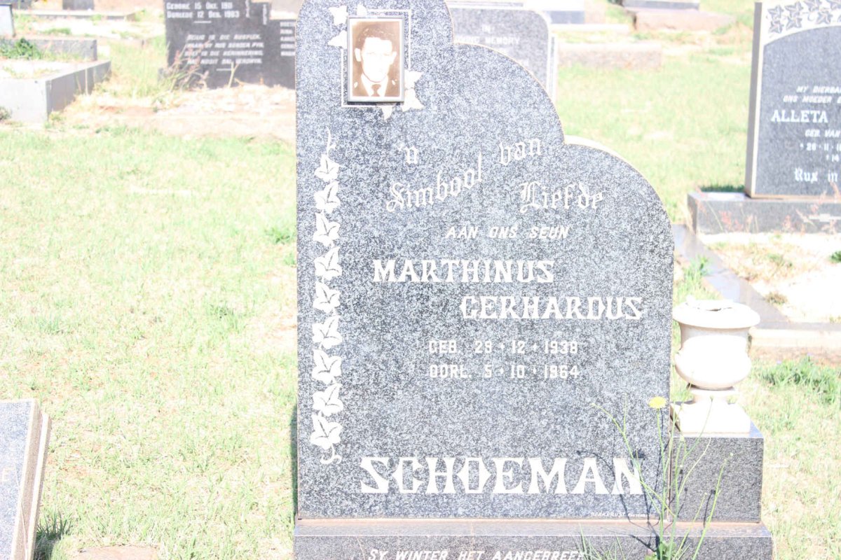SCHOEMAN Marthinus Gerhardus 1938-1964