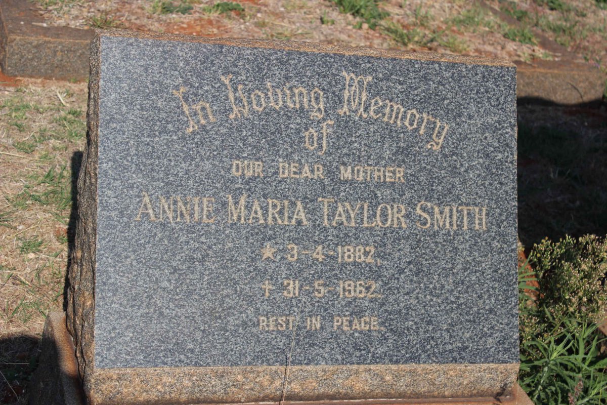 SMITH Annie Maria Taylor 1882-1962