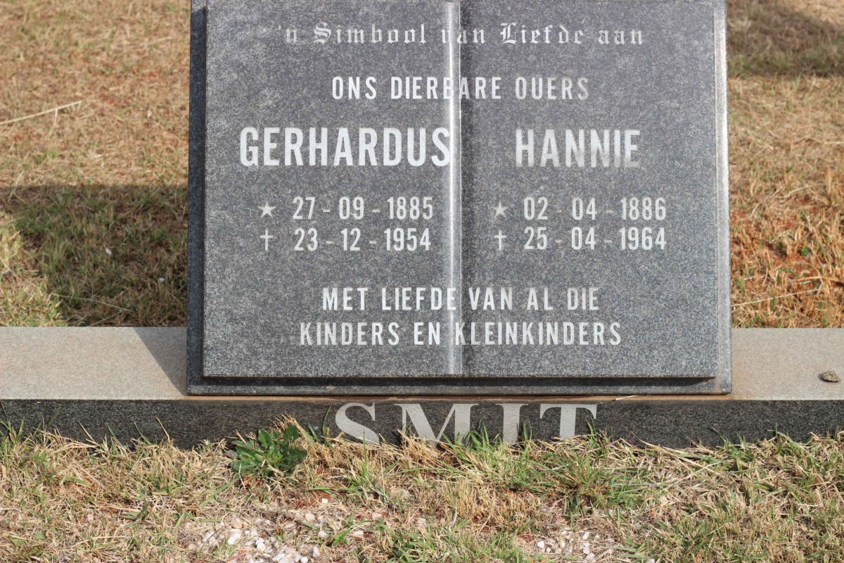 SMIT Gerhardus 1885-1954 &amp; Hannie 1886-1964