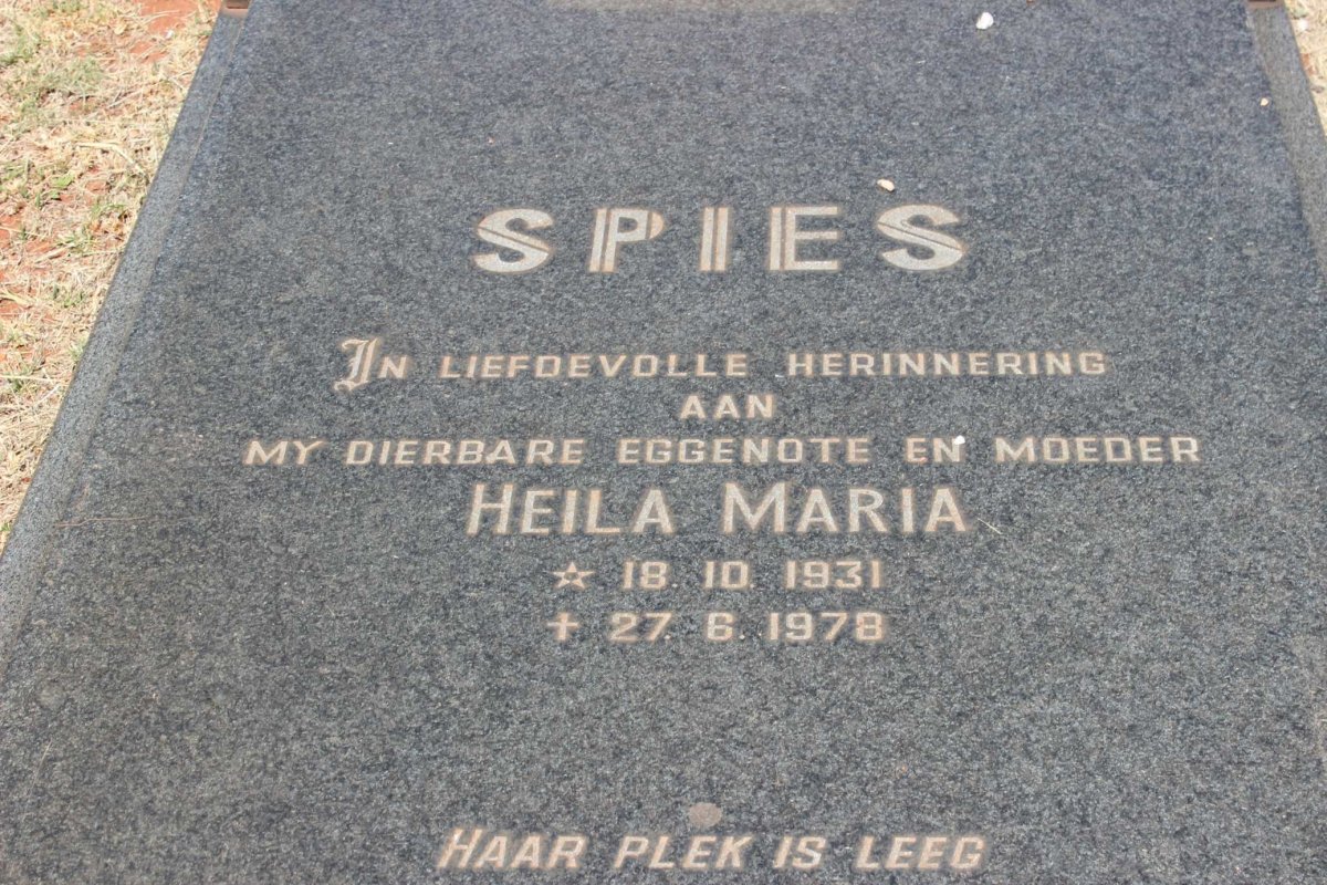 SPIES  Heila Maria 1931-1978
