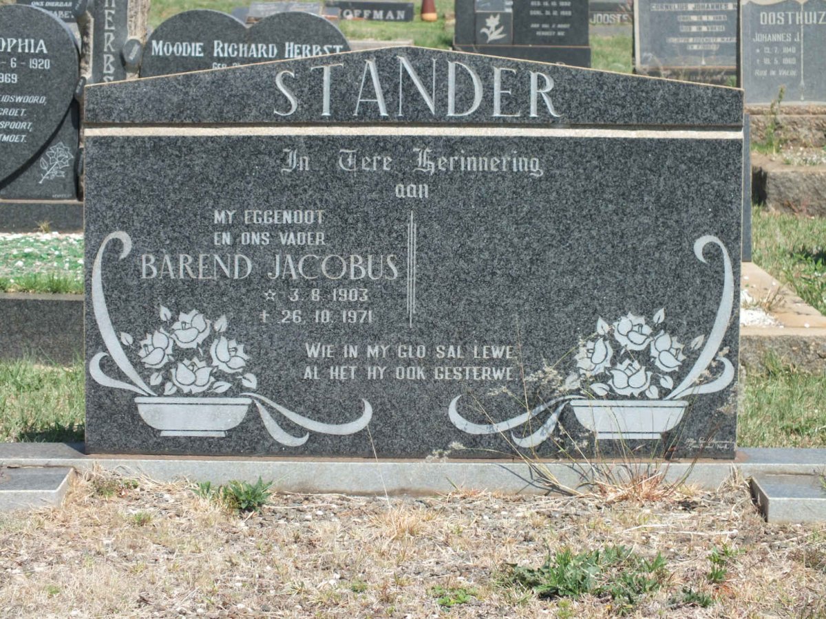 STANDER Barend Jacobus 1903-1971
