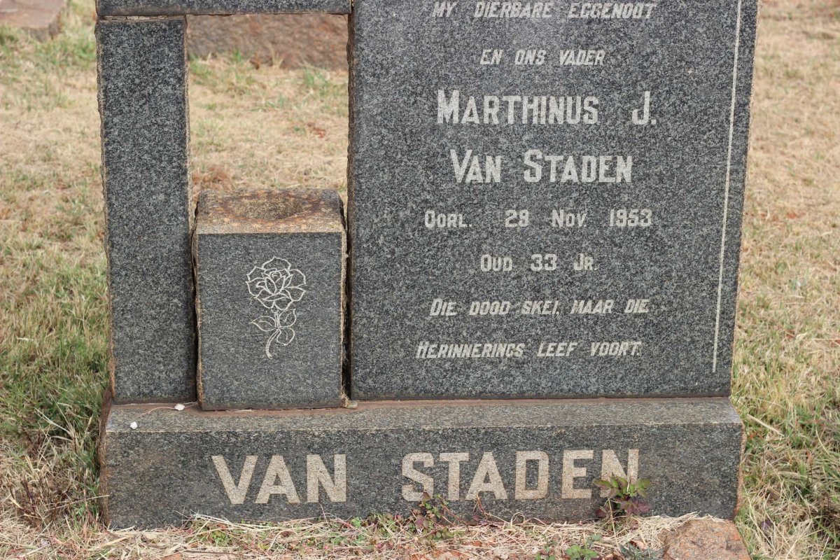 STADEN Marthinus J., van -1953