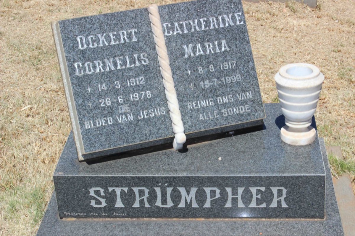 STRÜMPHER Ockert Cornelis 1912-1978 &amp; Catherine Maria 1917-1999