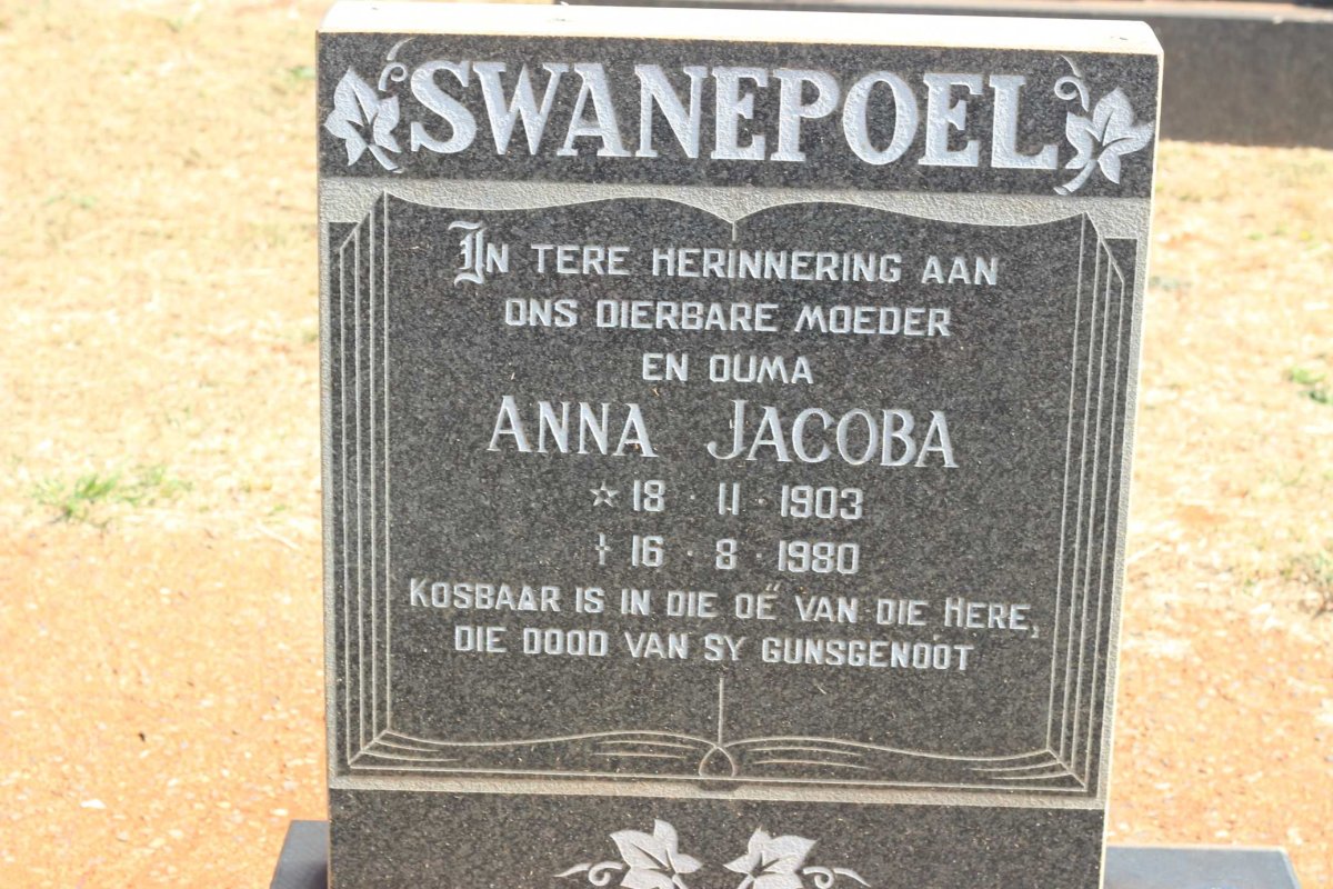 SWANEPOEL Anna Jacoba 1903-1980