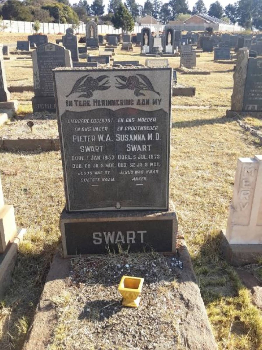 SWART Pieter W.A. -1953 &amp; Susanna M.D. -1973