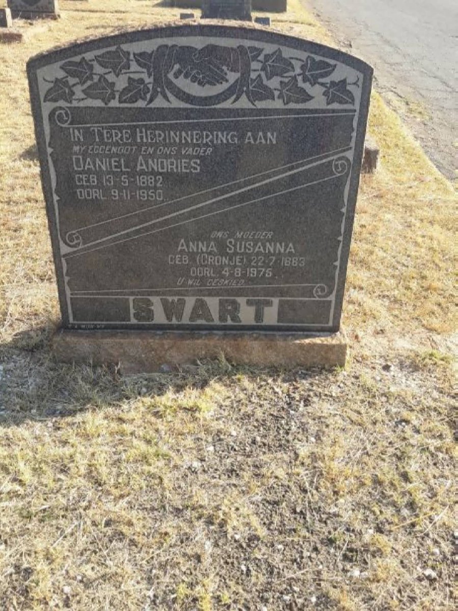 SWART Daniel Andries 1882-1950 &amp; Anna Susanna CRONJE 1883-1976