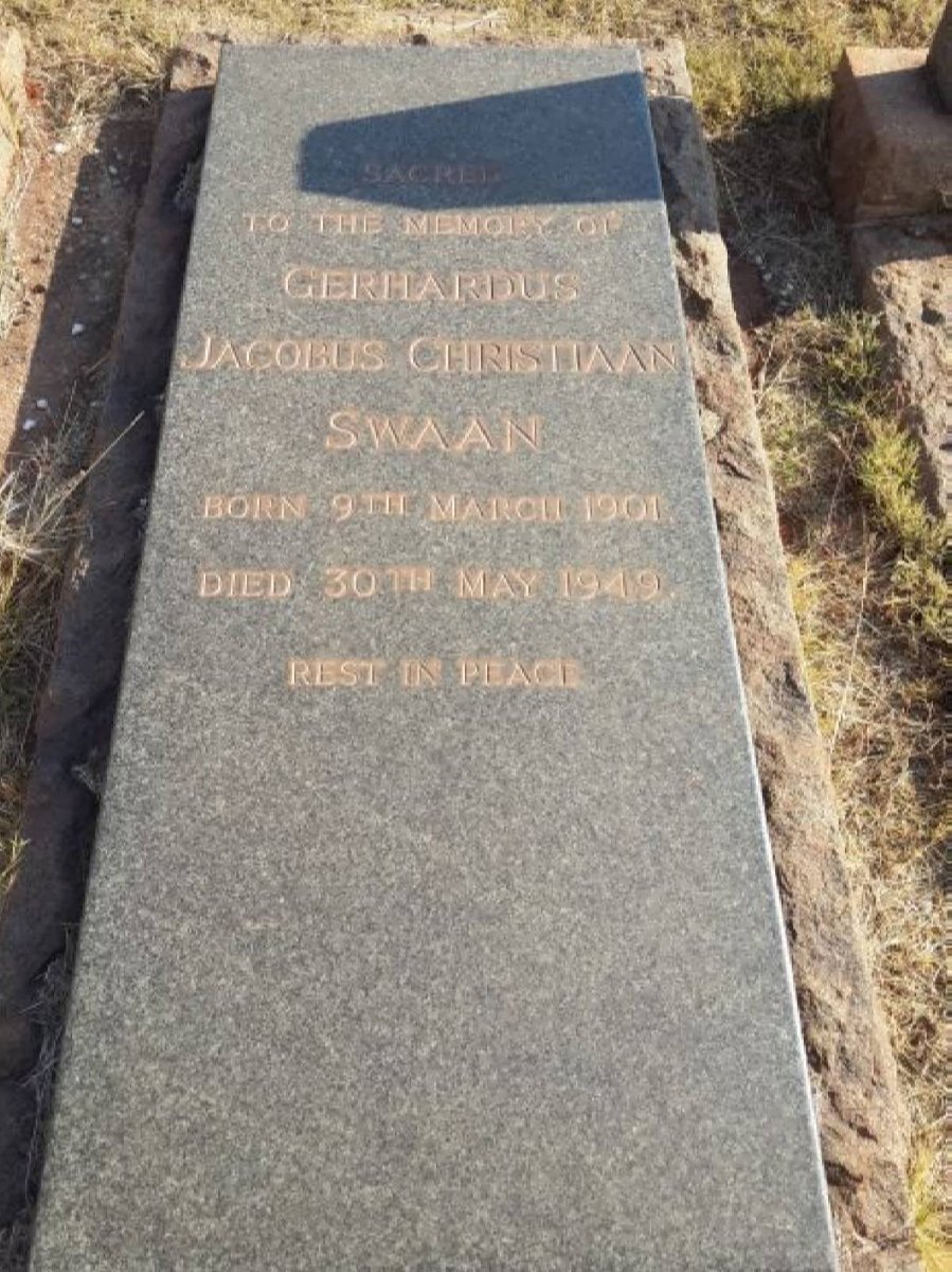 SWAAN Gerhardus Jacobus Christiaan 1901-1949