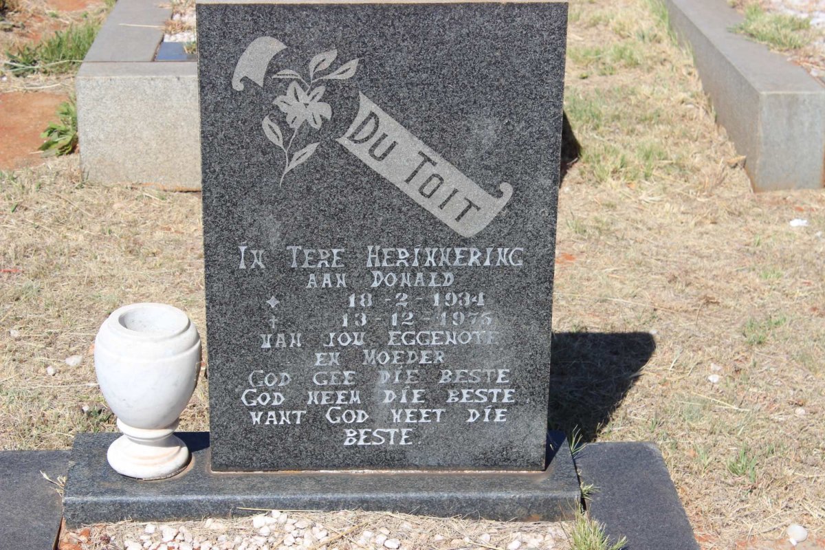 TOIT Donald, du 1934-1975